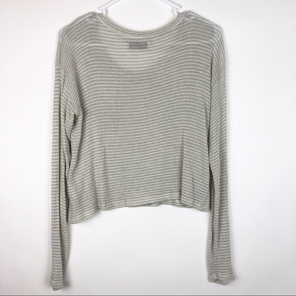 Hollister Striped Long Sleeve Knit Crop Top - Picture 9 of 13